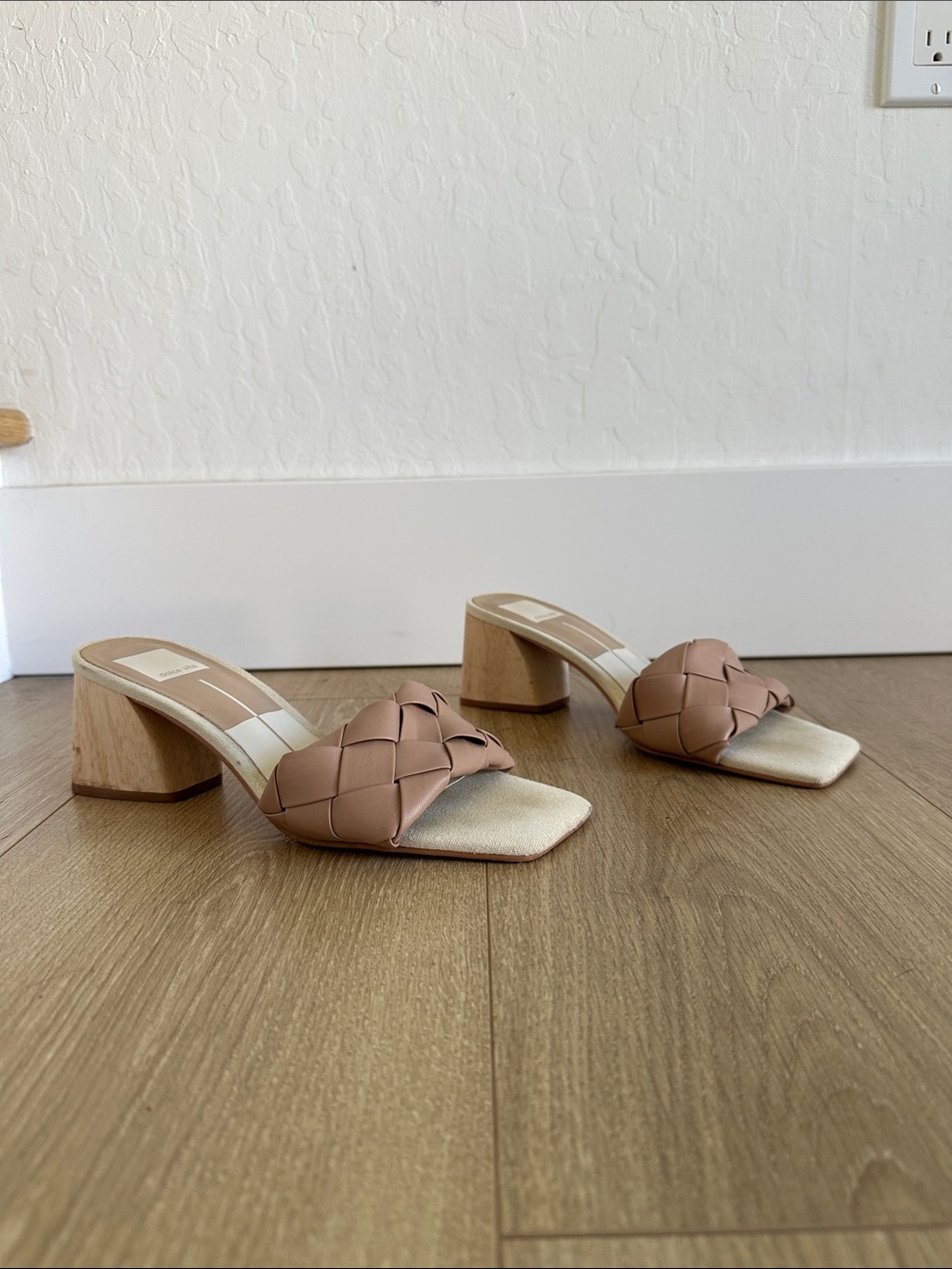 Dolce Vita Woven Slide Heel in Taupe Brown